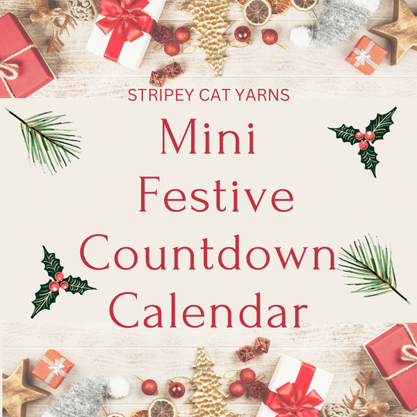 Last ONE! - Mini Festive Advent Calendar - 100 g self striping sock yarn with 6x20g mini skeins {7 day countdown calendar}